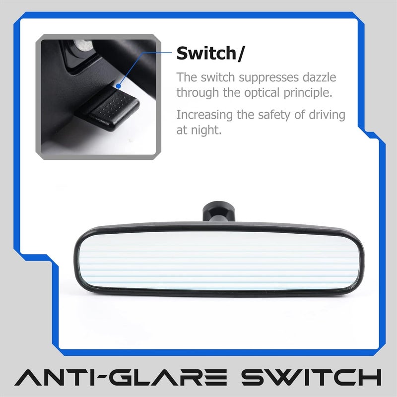 AKSOLONT 10" OEM Rear view mirror, Day Night Interior RearView Mirror Compatible With Most Car, Toyota Corolla Camry RAV4, Ford Focus Nissan Rogue Altima Sentra Honda CRV Accord KIA Optima Mazda 3 5 6 Miata - Image 3